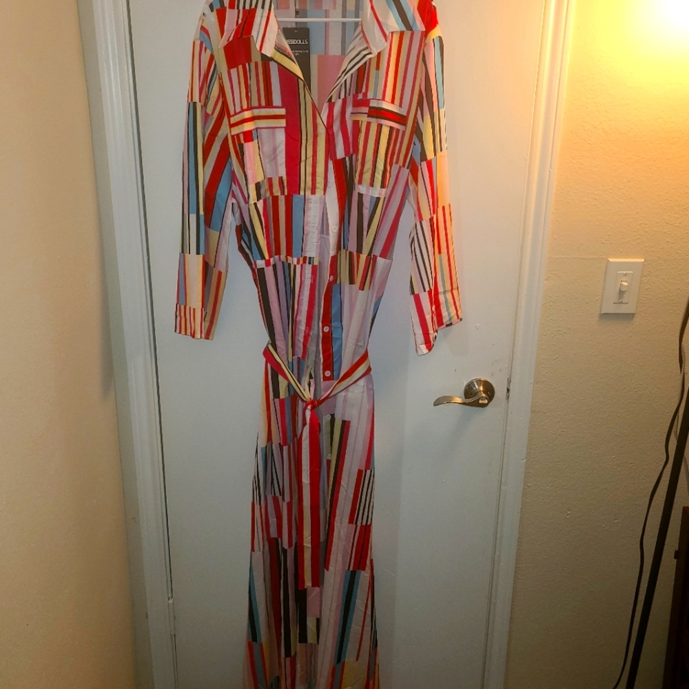 Rebdolls structure button down maxi dress